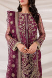 Farasha Lumiere Luxury Embroidered Net Unstitched 3Pc Suit - Sheryl
