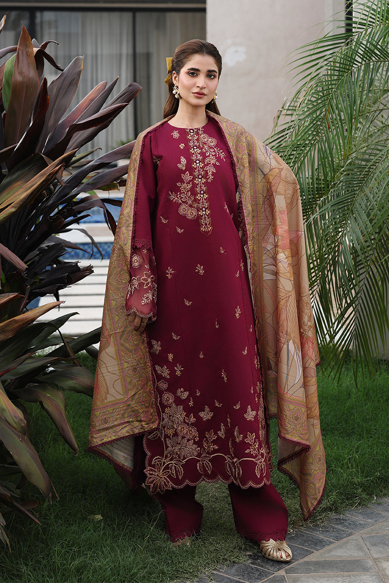 Rang Rasiya Florence Festive Embroidered Lawn Unstitched 3Pc Suit - SHIRIN