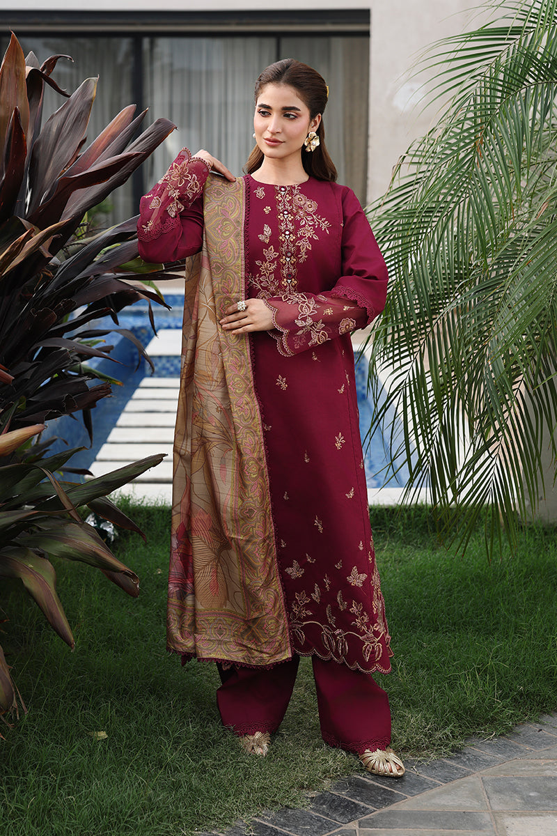 Rang Rasiya Florence Festive Embroidered Lawn Unstitched 3Pc Suit - SHIRIN