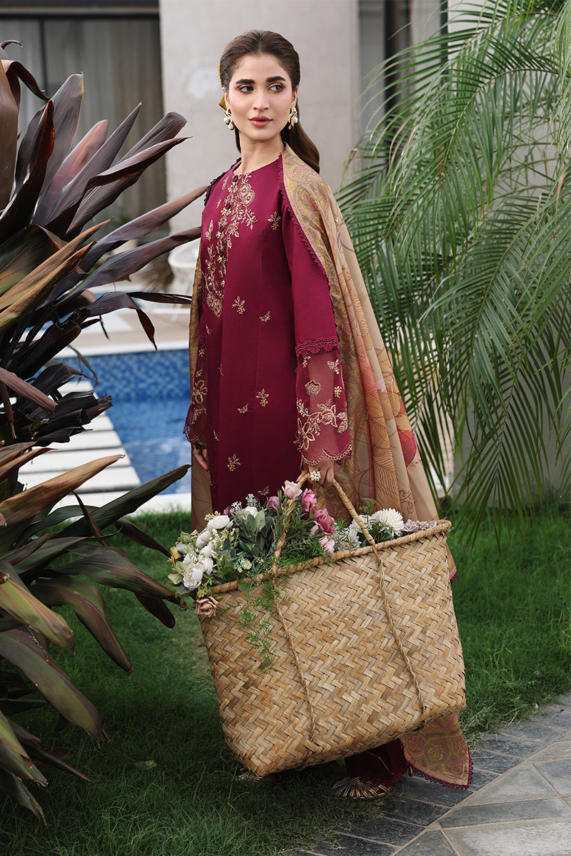 Rang Rasiya Florence Festive Embroidered Lawn Unstitched 3Pc Suit - SHIRIN