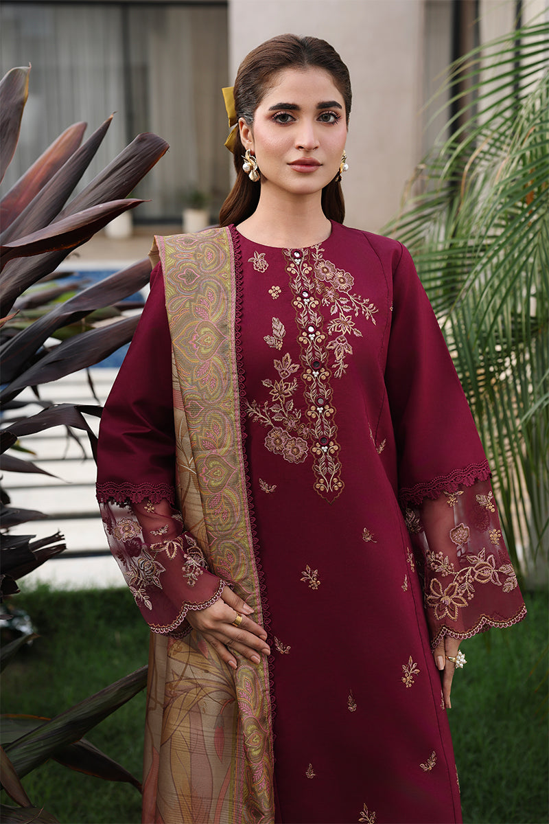 Rang Rasiya Florence Festive Embroidered Lawn Unstitched 3Pc Suit - SHIRIN