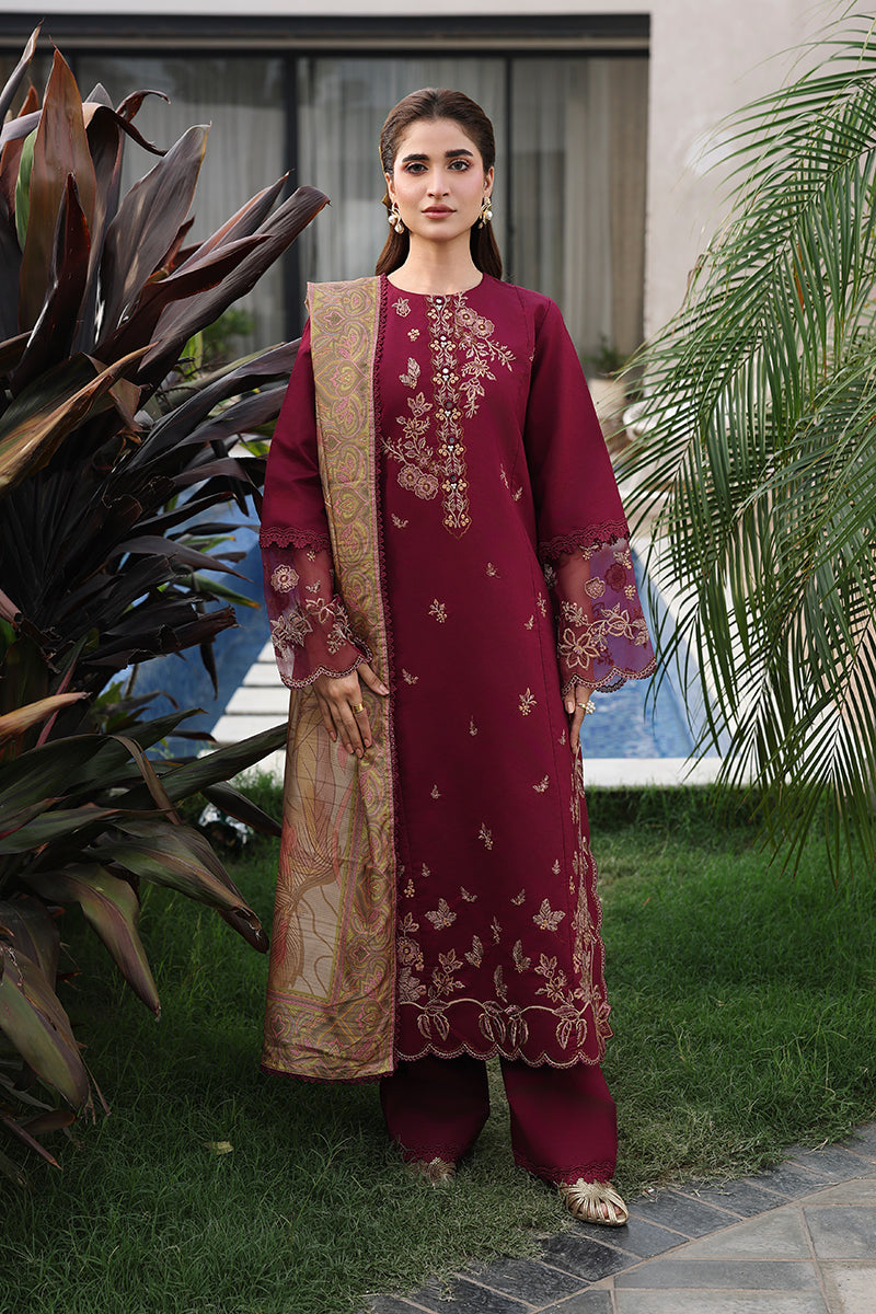 Rang Rasiya Florence Festive Embroidered Lawn Unstitched 3Pc Suit - SHIRIN