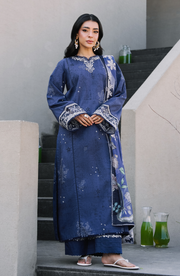 Seran Afsanah Embroidered Lawn Unstitched 3Pc Suit D-12 SIA