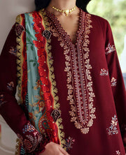 Republic Womenswear Amaris Unstitched Karandi 3Pc Suit D-04 Sienna