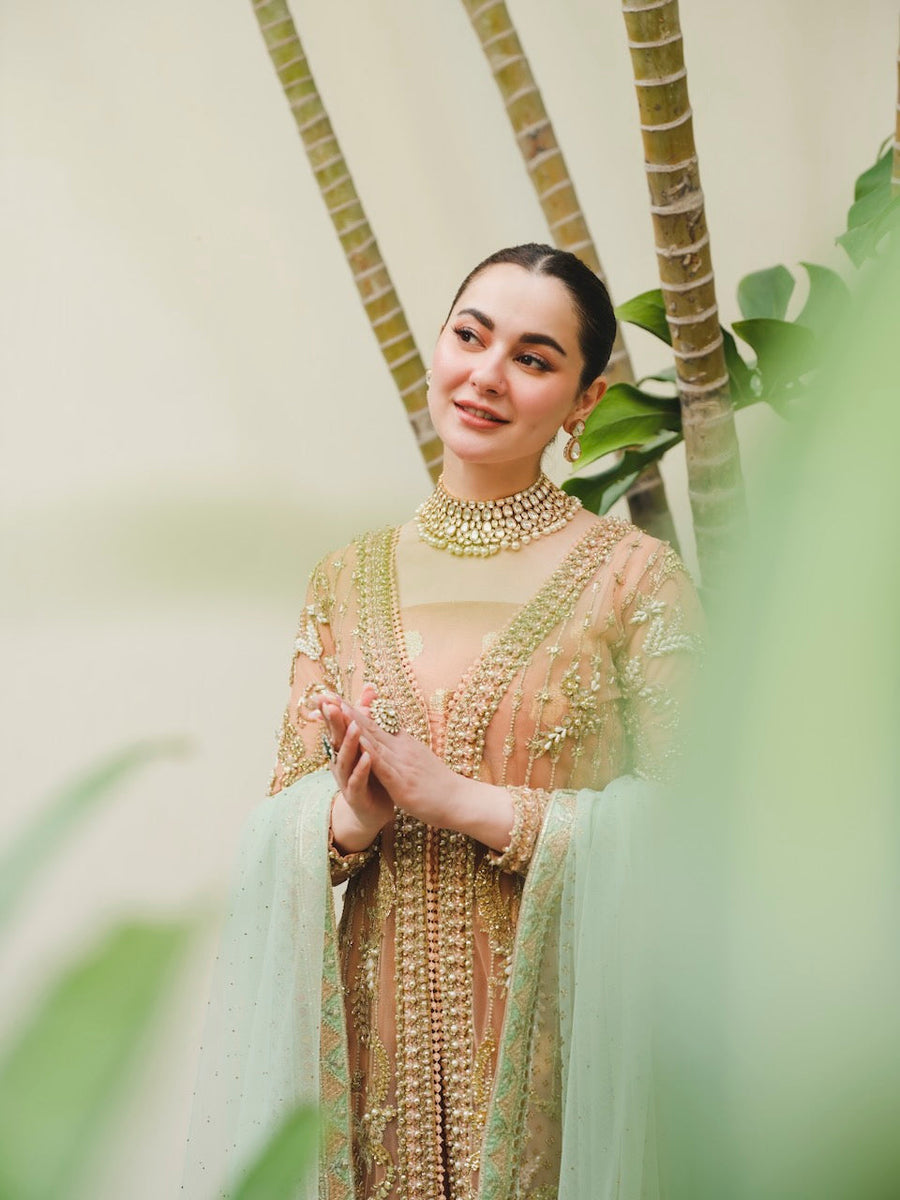 Saira Shakira Embroidered Net Unstitched Wedding Suit - SIENNA