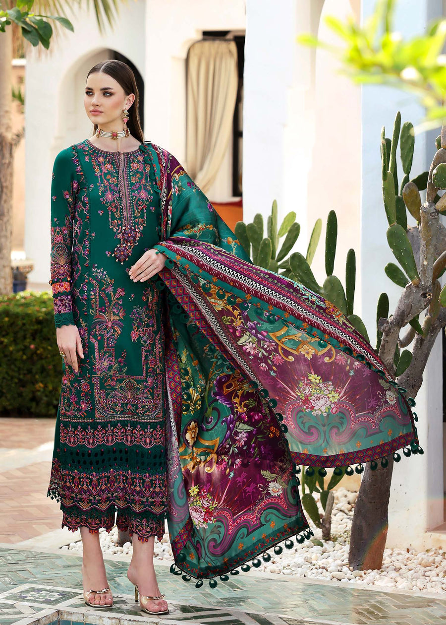 Kanwal Malik Elysia Embroidered Lawn Unstitched 3Pc Suit - SIERRA