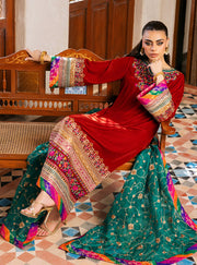 Zainab Chottani Embroidered Velvet Unstitched 3Pc Suit - Sifa
