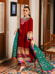 Zainab Chottani Embroidered Velvet Unstitched 3Pc Suit - Sifa