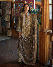 Mushq Broadway Embroidered Jacquard Unstitched 3Pc Suit - Silk Road