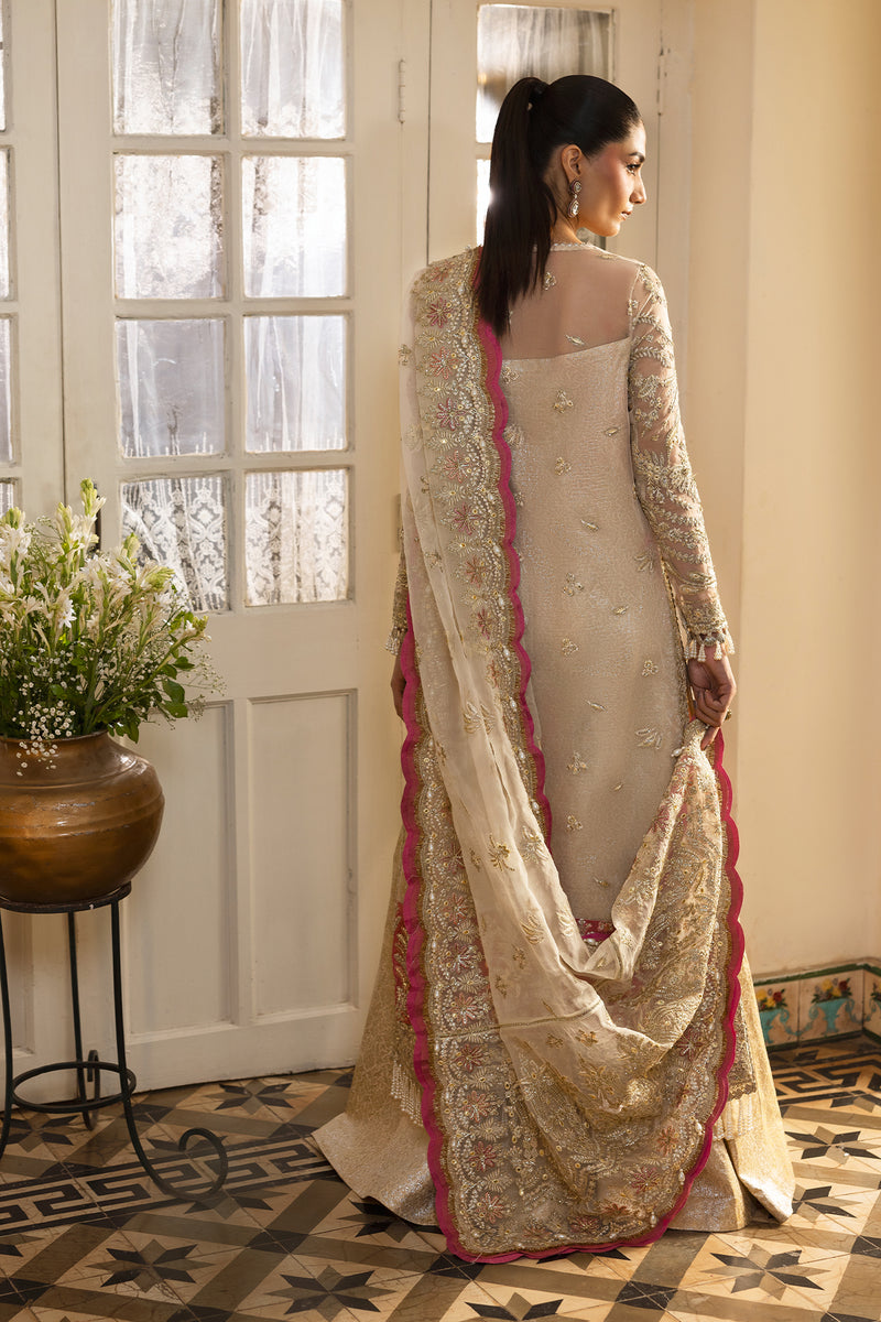 Afrozeh Dastangoi Embroidered Organza Unstitched 3Pc Suit AWS-07 SILKDAWN