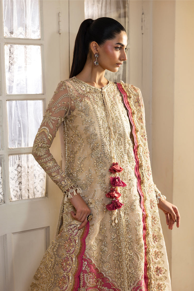 Afrozeh Dastangoi Embroidered Organza Unstitched 3Pc Suit AWS-07 SILKDAWN