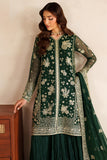 Farasha Luxury Embroidered Chiffon Unstitched 3Pc Suit - Silken Glow