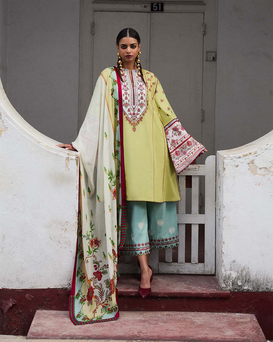 Jugnu by Hussain Rehar Embroidered Lawn Unstitched 3Pc Suit D-03 SIRAN