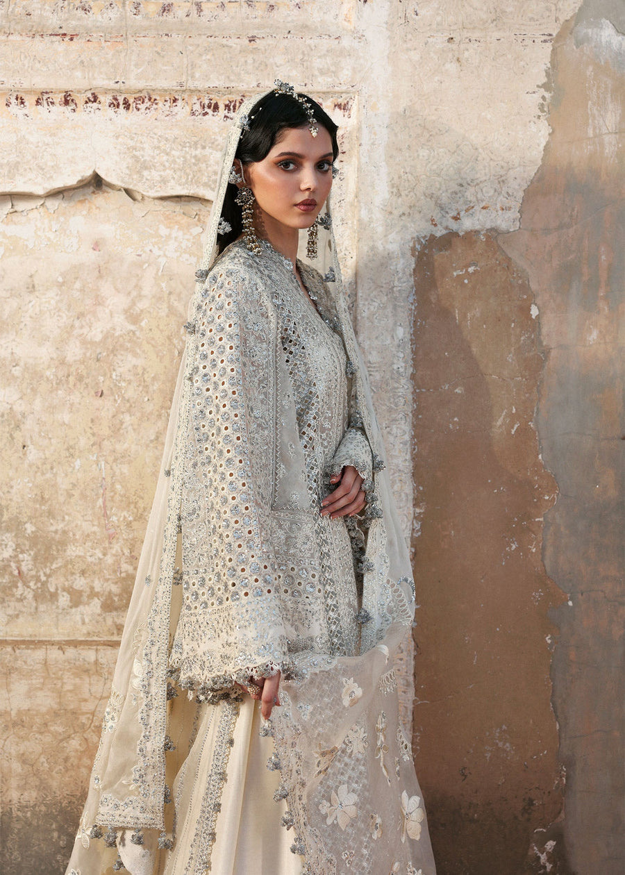 Hussain Rehar Massarat Embroidered Organza Unstitched 3Pc Suit - Sitara