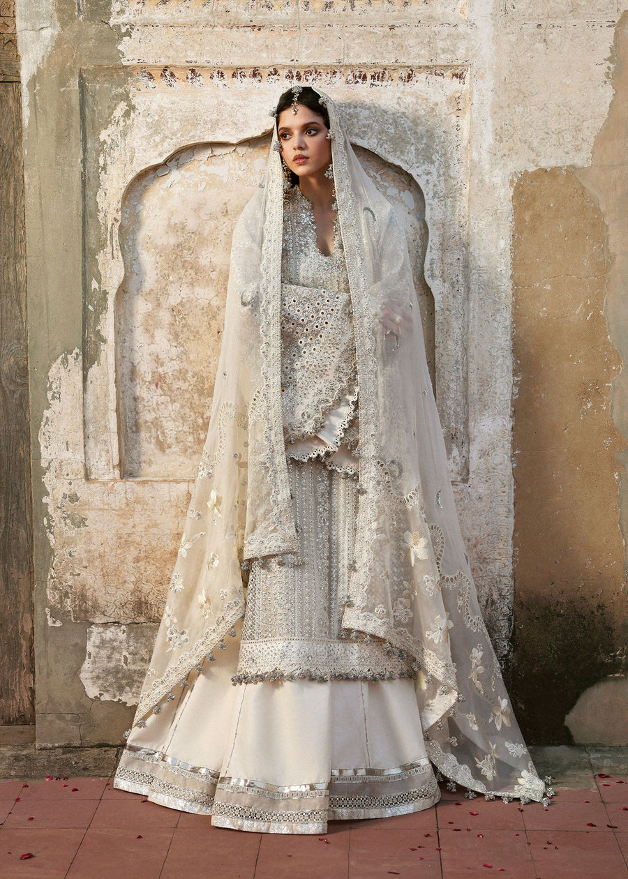 Hussain Rehar Massarat Embroidered Organza Unstitched 3Pc Suit - Sitara