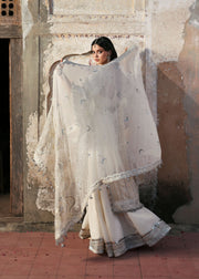 Hussain Rehar Massarat Embroidered Organza Unstitched 3Pc Suit - Sitara