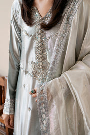 Mushq Sunehri Ramsha Edit Zari Tissue Silk Stitched 3Pc Suit - Sitareh