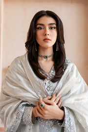 Mushq Sunehri Ramsha Edit Zari Tissue Silk Stitched 3Pc Suit - Sitareh