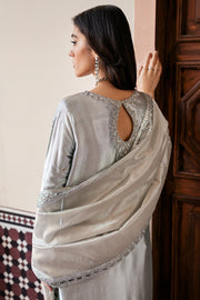 Mushq Sunehri Ramsha Edit Zari Tissue Silk Stitched 3Pc Suit - Sitareh
