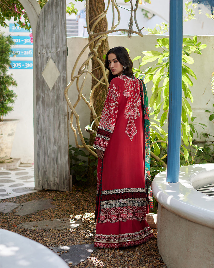 Liliana by Faiza Saqlain Embroidered Lawn Unstitched 3Pc Suit - Sivana