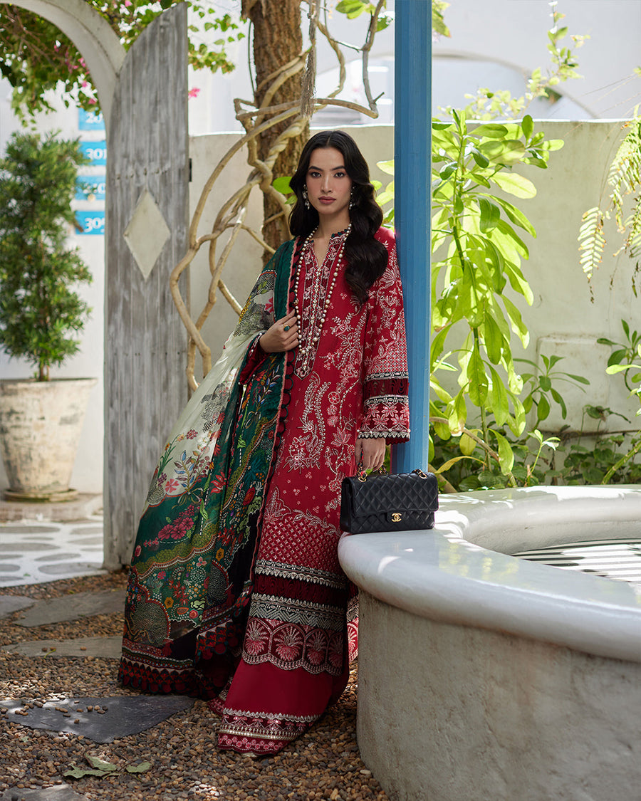 Liliana by Faiza Saqlain Embroidered Lawn Unstitched 3Pc Suit - Sivana
