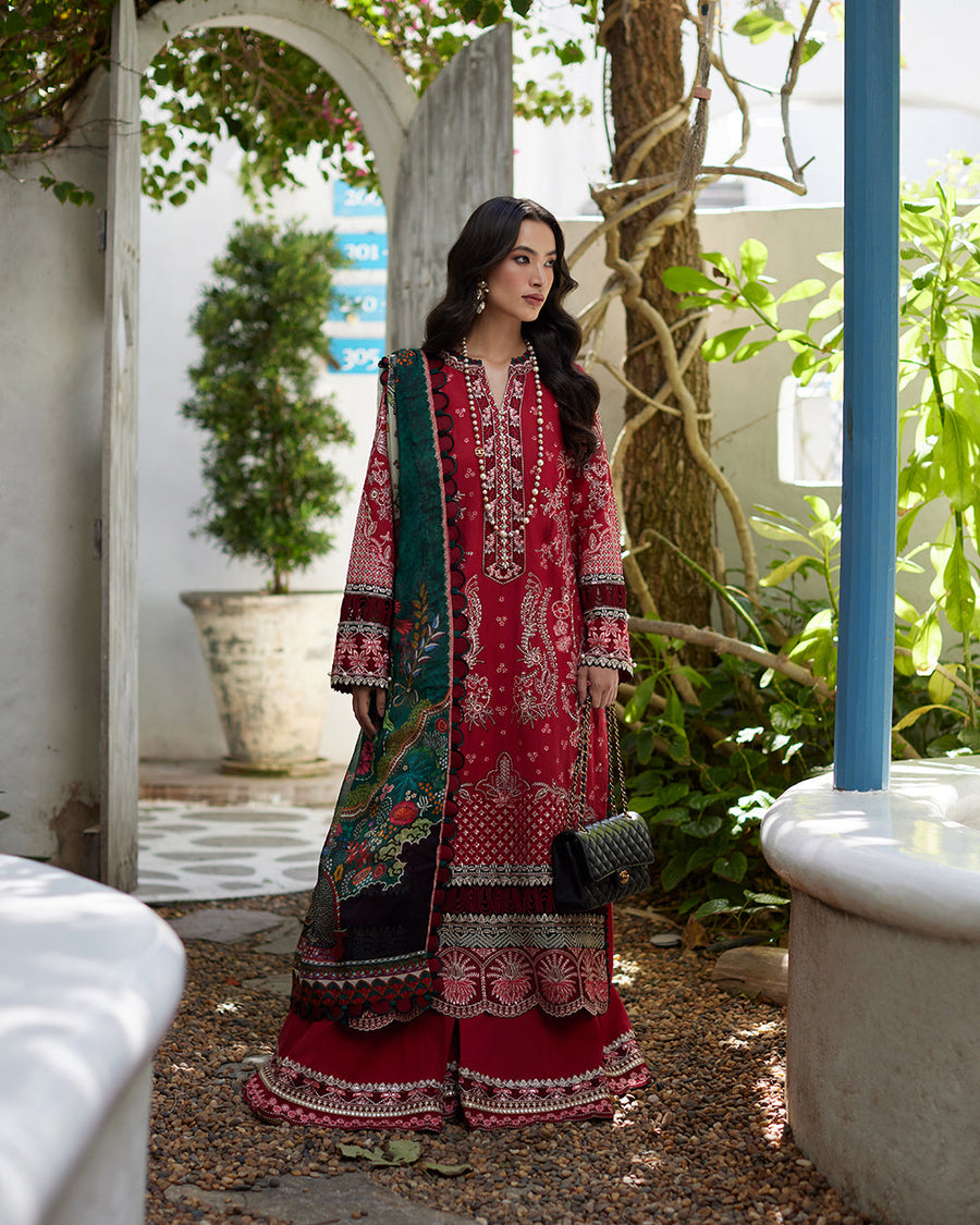 Liliana by Faiza Saqlain Embroidered Lawn Unstitched 3Pc Suit - Sivana