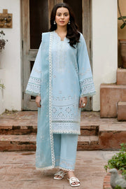 Farasha Summer Essentials Embroidered Lawn Unstitched 3Pc Suit - Sky Haze