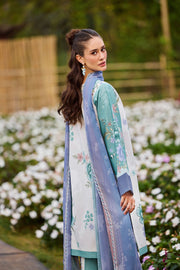 Farasha Summer Co Ords Printed Lawn Unstitched 3Pc Suit - Sky Reverie