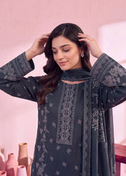 Zeenia Marina Vol-02 Digital Printed Dhanak Marina Unstitched 3Pc Suit DS-08 Slate