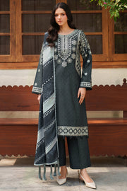 Farasha Meline Embroidered Viscose Unstitched 3Pc Suit - Slate Gray