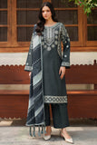 Farasha Meline Embroidered Viscose Unstitched 3Pc Suit - Slate Gray