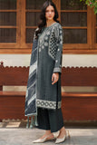 Farasha Meline Embroidered Viscose Unstitched 3Pc Suit - Slate Gray