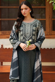Farasha Meline Embroidered Viscose Unstitched 3Pc Suit - Slate Gray