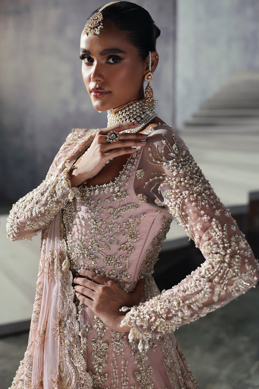 Afrozeh Embroidered Luxury Bridal Net Unstitched 3Pc Suit AFB-24-02 SOFIA