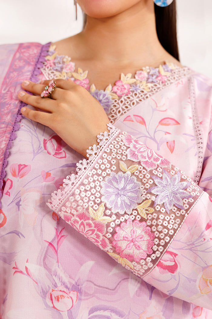 Farasha Summer Essentials Embroidered Lawn Unstitched 3Pc Suit - Soft Aura