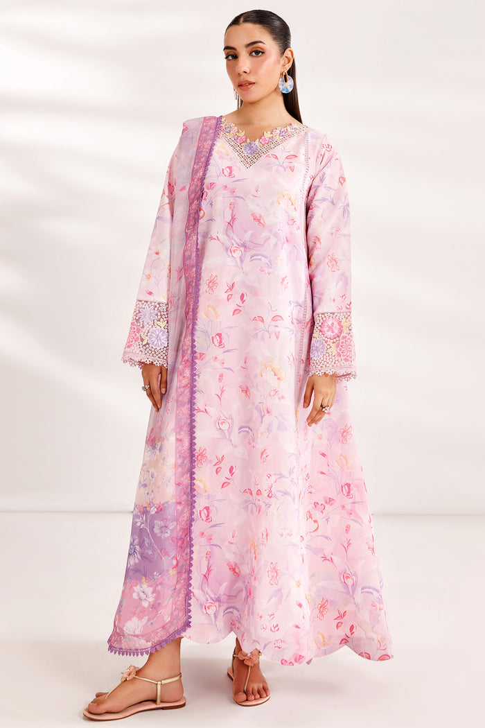 Farasha Summer Essentials Embroidered Lawn Unstitched 3Pc Suit - Soft Aura