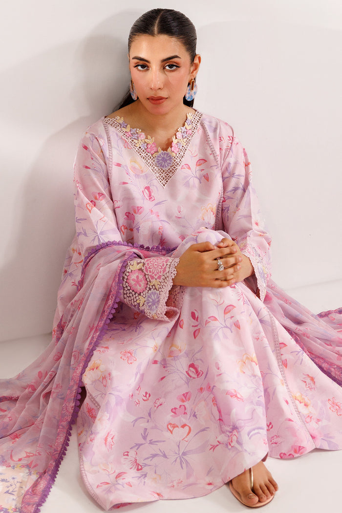 Farasha Summer Essentials Embroidered Lawn Unstitched 3Pc Suit - Soft Aura