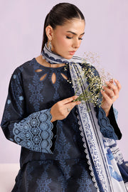 Farasha Summer Essentials Embroidered Lawn Unstitched 3Pc Suit - Soft Fable