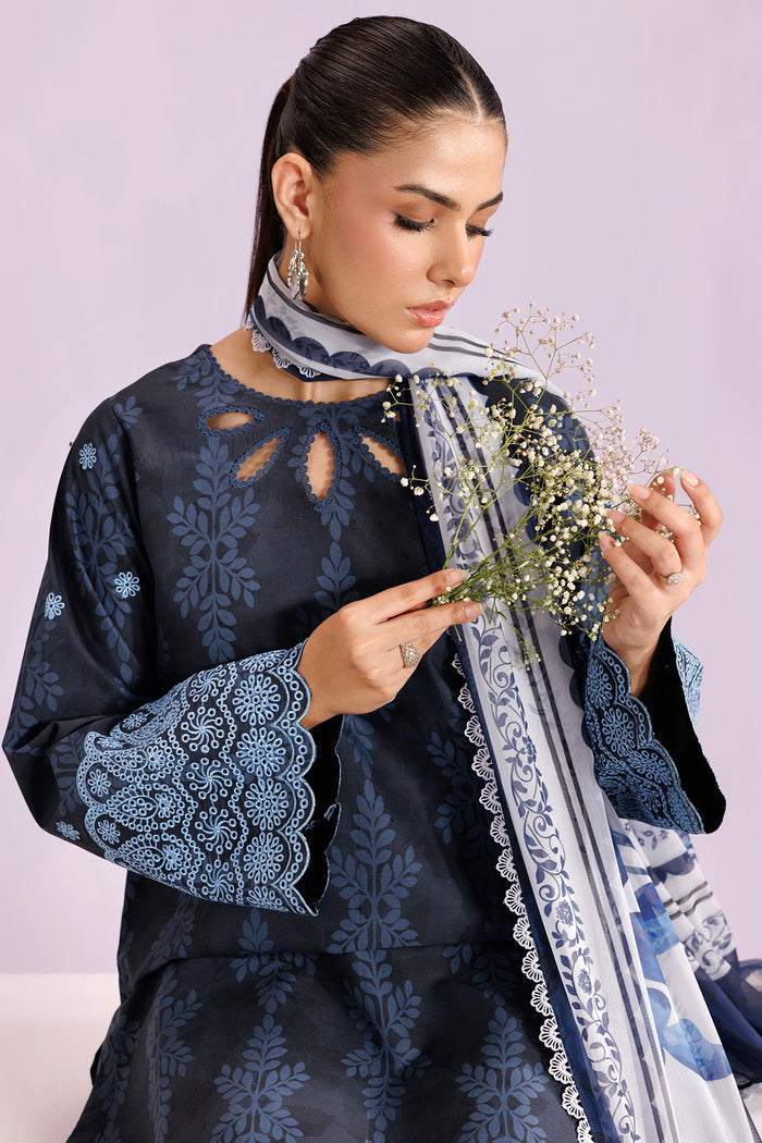 Farasha Summer Essentials Embroidered Lawn Unstitched 3Pc Suit - Soft Fable