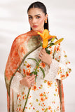Farasha Summer Essentials Embroidered Lawn Unstitched 3Pc Suit - Soft Marigold