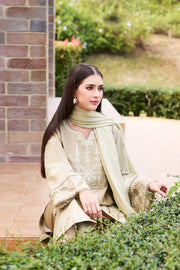 Farasha Sorine Summer Embroidered Lawn Unstitched 3Pc Suit - Soft Slate