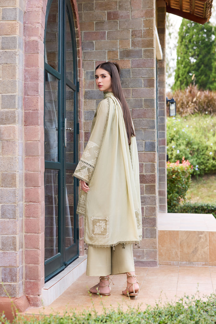 Farasha Sorine Summer Embroidered Lawn Unstitched 3Pc Suit - Soft Slate