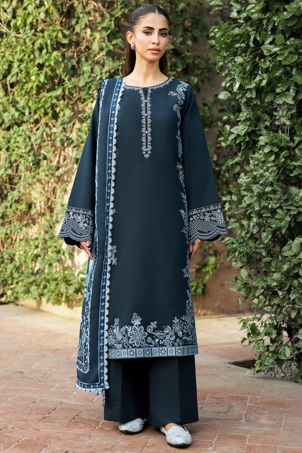 Farasha Embroidered Khaddar Unstitched 3Pc Suit - Softdawn