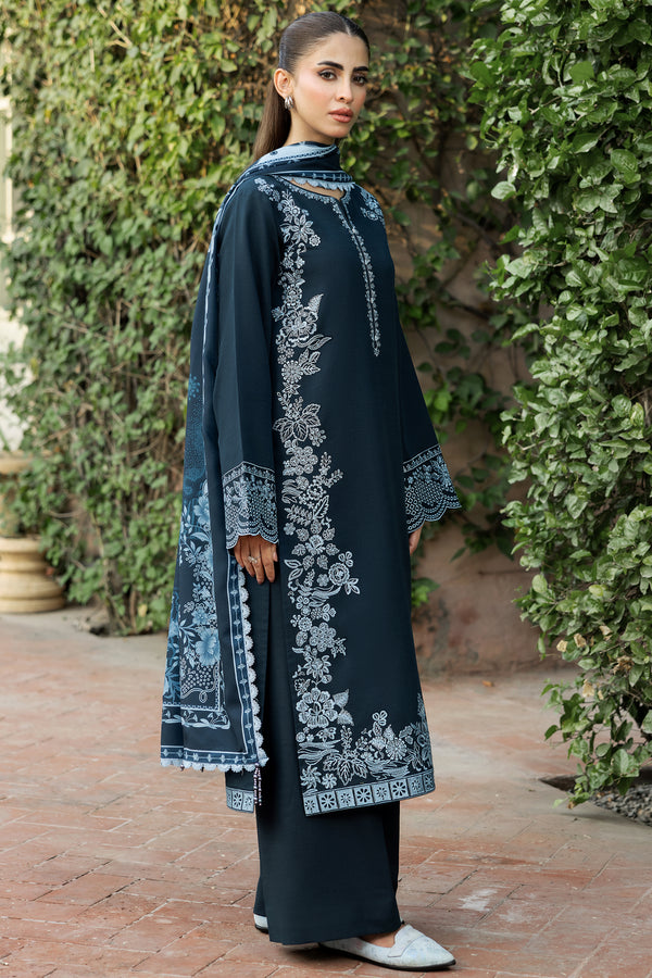 Farasha Embroidered Khaddar Unstitched 3Pc Suit - Softdawn