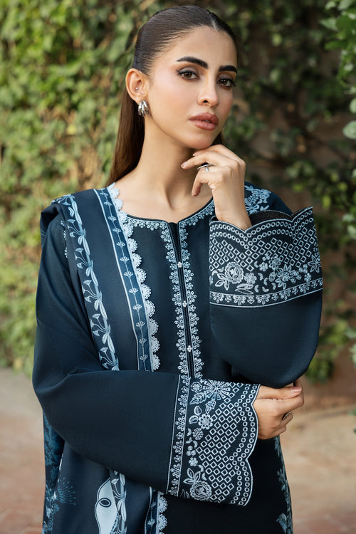 Farasha Embroidered Khaddar Unstitched 3Pc Suit - Softdawn