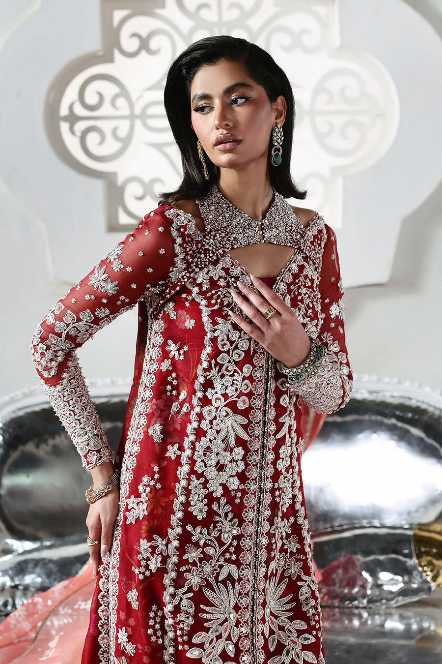 Soraya Lumene Embroidered Organza Unstitched 3Pc Suit - Solara