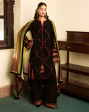 Jugnu Lahore Womenswear Embroidered Khaddar Unstitched 3Pc Suit - Solstice