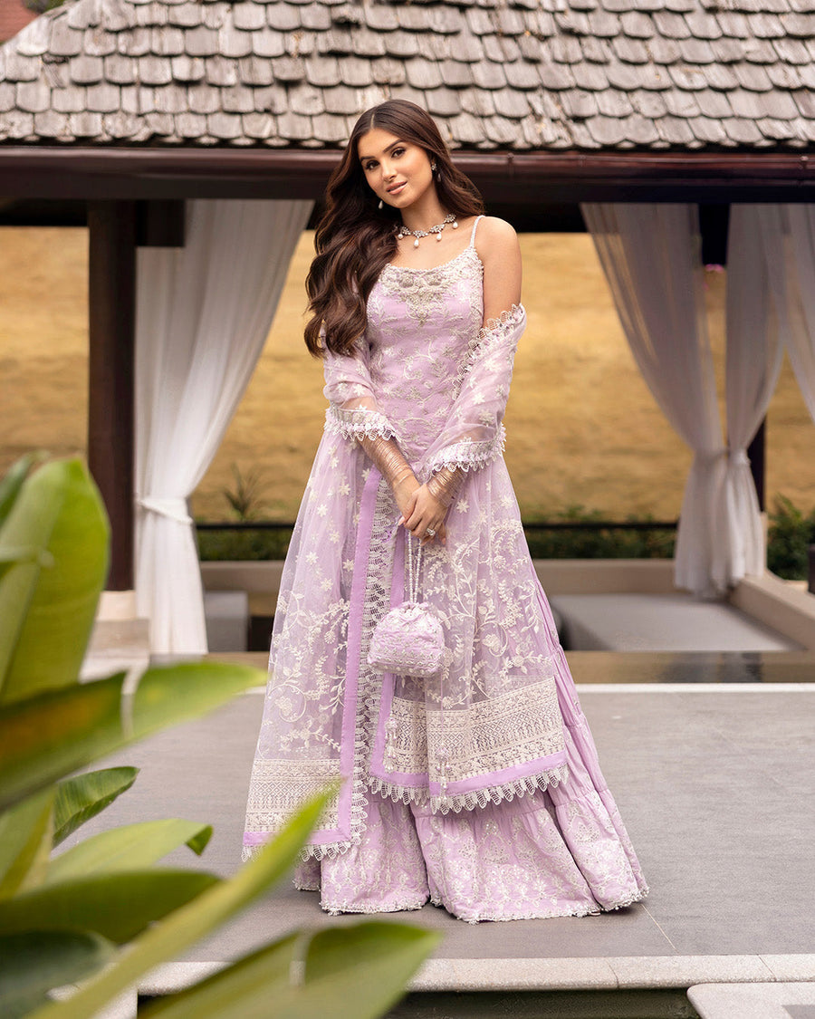Faiza Saqlain Zinnia Embroidered Luxury Lawn Unstitched 3Pc Suit - Soma