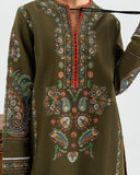 Jugnu Lahore Womenswear Embroidered Khaddar Unstitched 3Pc Suit - SONI