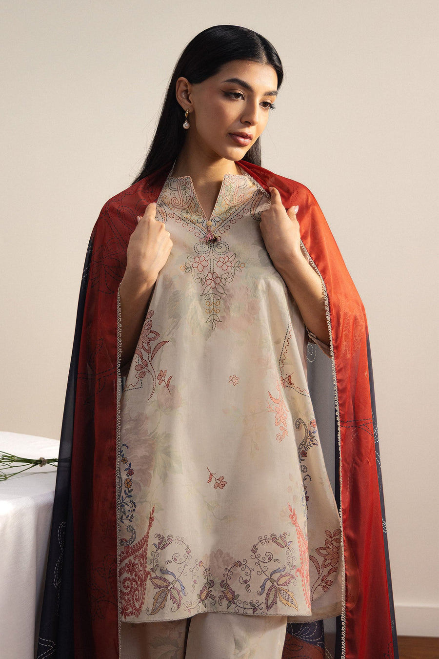 Coco by Zara Shahjahan Prints Unstitched Lawn 3Pc Suit D-03A Sora